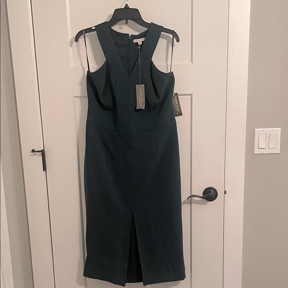 Eva Mendez New York & Company Dark Green Midi Dress Brand New